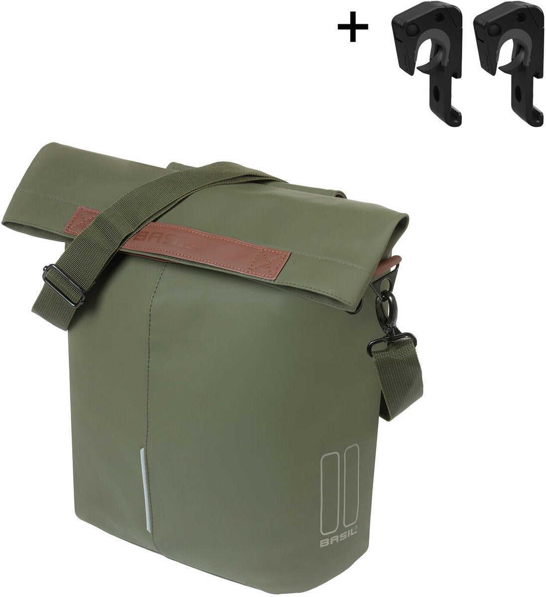 Basil Tas City Shopper Vegan Leather | Vert mousse