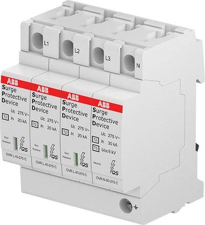 Protection contre les surtensions Busch-Jaeger ABB 4 pôles OVR T2