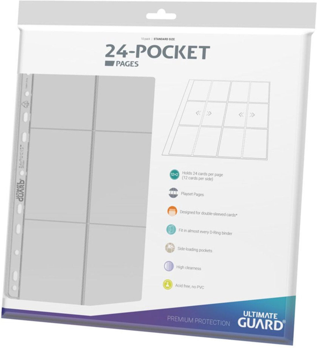 Pages quadrow Ultimate Guard 24 pochettes à chargement latéral (10) - transparent