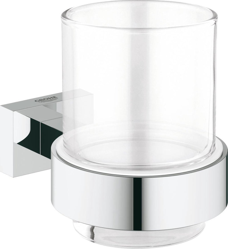 Support cube Grohe essentials avec verre à boire - chrome