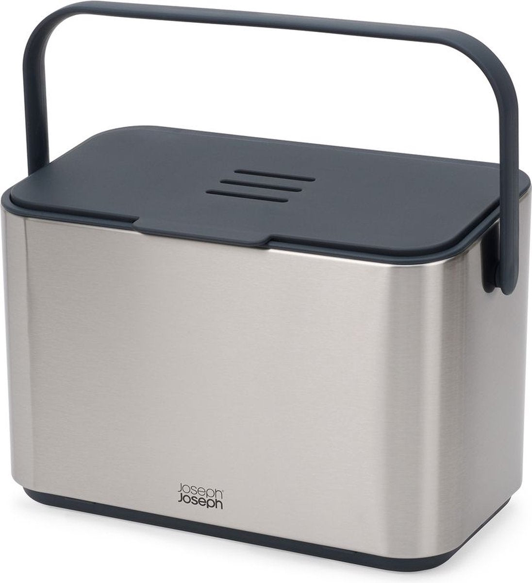 Joseph joseph - seau à compost pour déchets de cuisine avec bac intérieur 4 litres - acier inoxydable - gris
