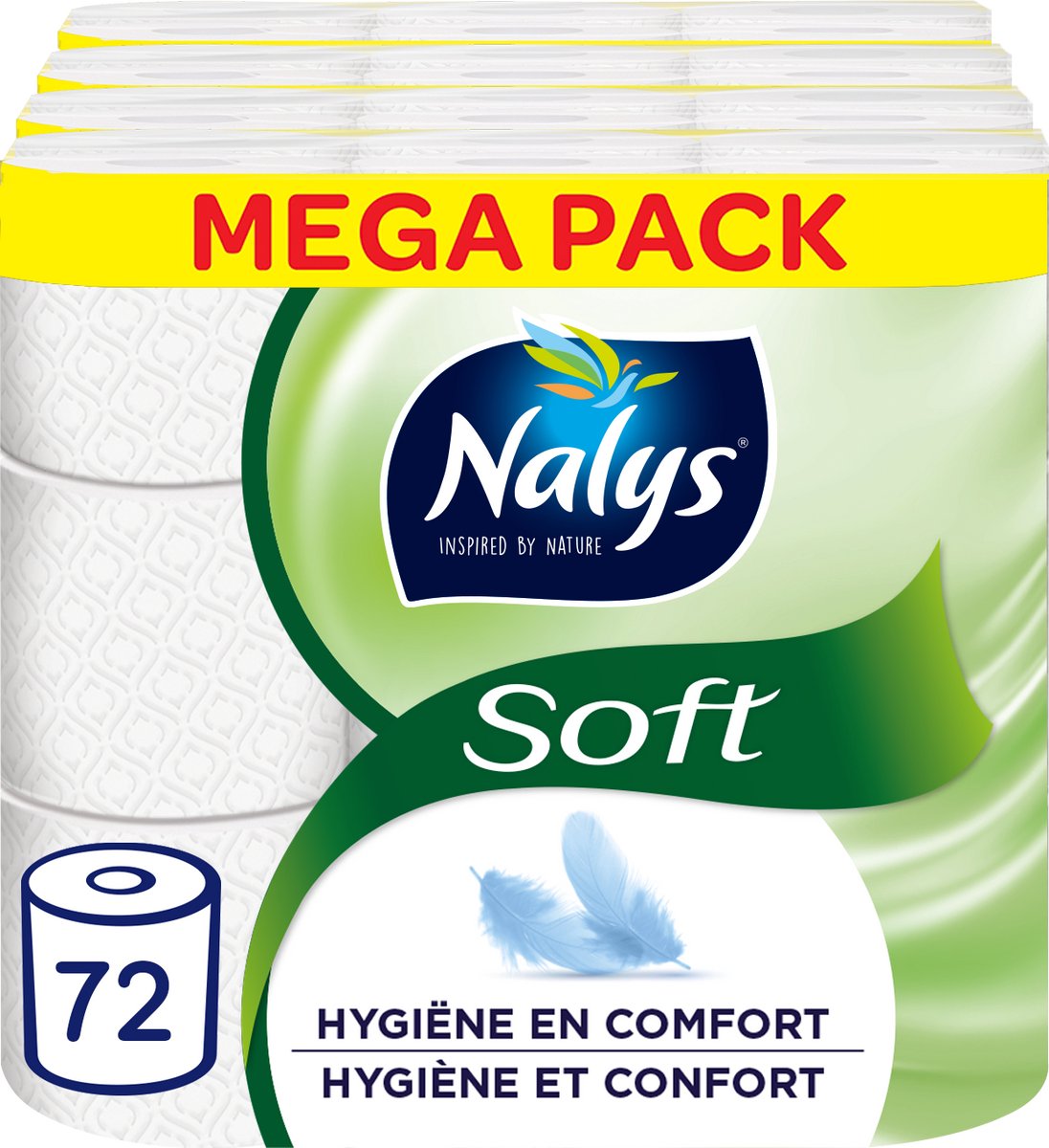 Papier toilette doux Nalys - 72 rouleaux - blanc - pack économique