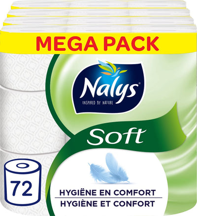 Papier toilette doux Nalys - 72 rouleaux - blanc - pack économique