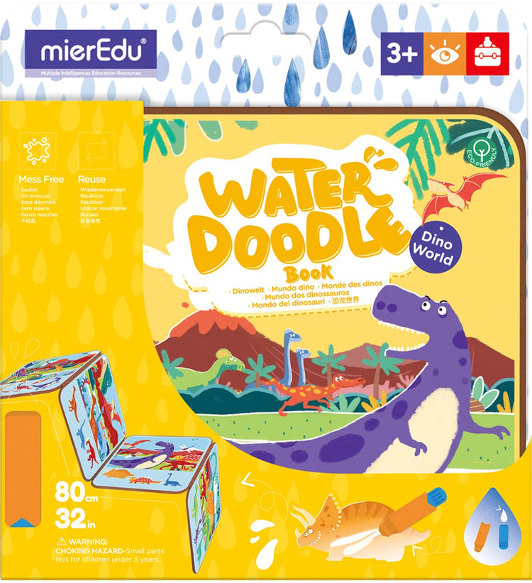 Mieredu - livre de griffonnages d'eau - monde des dinosaures - - livre de griffonnages d'eau - monde des dinosaures