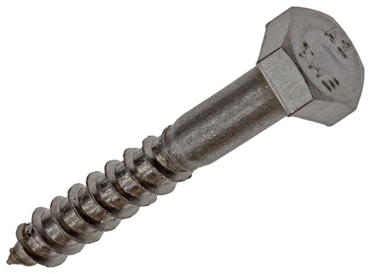 Mack 1019764 - boulon fileté à bois en acier inoxydable 4 pcs 6 x 40 mm | 10 pièces