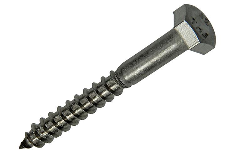 Mack 1019765 - boulon fileté à bois en acier inoxydable 4 pièces 6 x 50 mm | 10 pièces