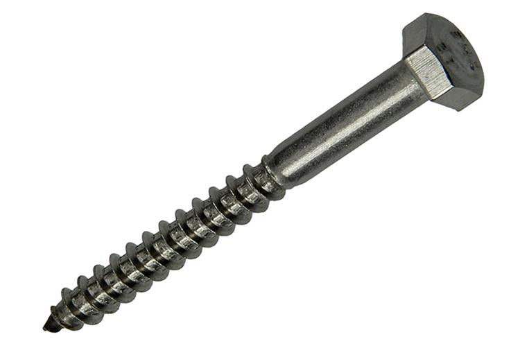 Mack 1019766 - wood thread bolt stainless steel 3 pcs 6 x 60 mm | 10 pièces