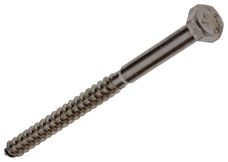Mack 1019773 - boulon fileté à bois acier inoxydable 1pc 8 x 120 mm | 10 pièces