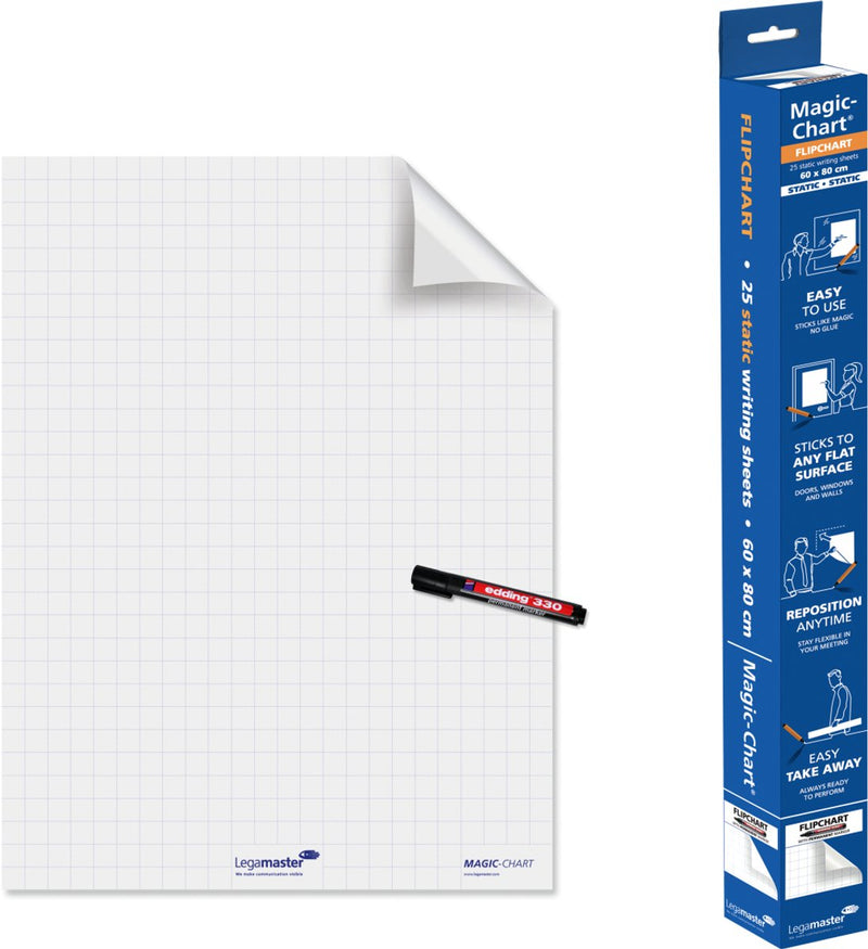 Tableau magique paperboard legamaster vérifié 80x60 25 feuilles