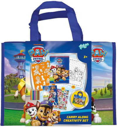 Totum Paw Patrol Toys Dessin de vacances de luxe - Autocollants et dossier de coloriage - Kit à emporter pour la maison et l'extérieur - Jouets créatifs Dessin junior Autocollants à colorier à partir de 3 ans
