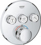 Robinet de douche thermostatique Grohe Grohtherm Smart Control - mitigeur à encastrer - avec inverseur - rond - chrome
