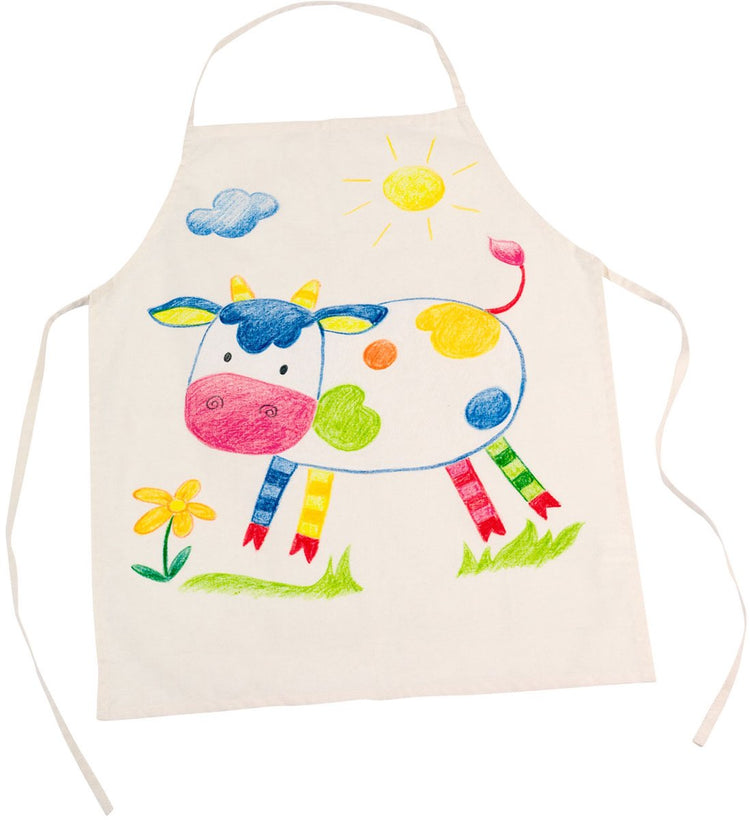 Goki coloriez votre propre tablier du commerce équitable - tablier textile vierge à décorer - 42,5 x 54,5 cm