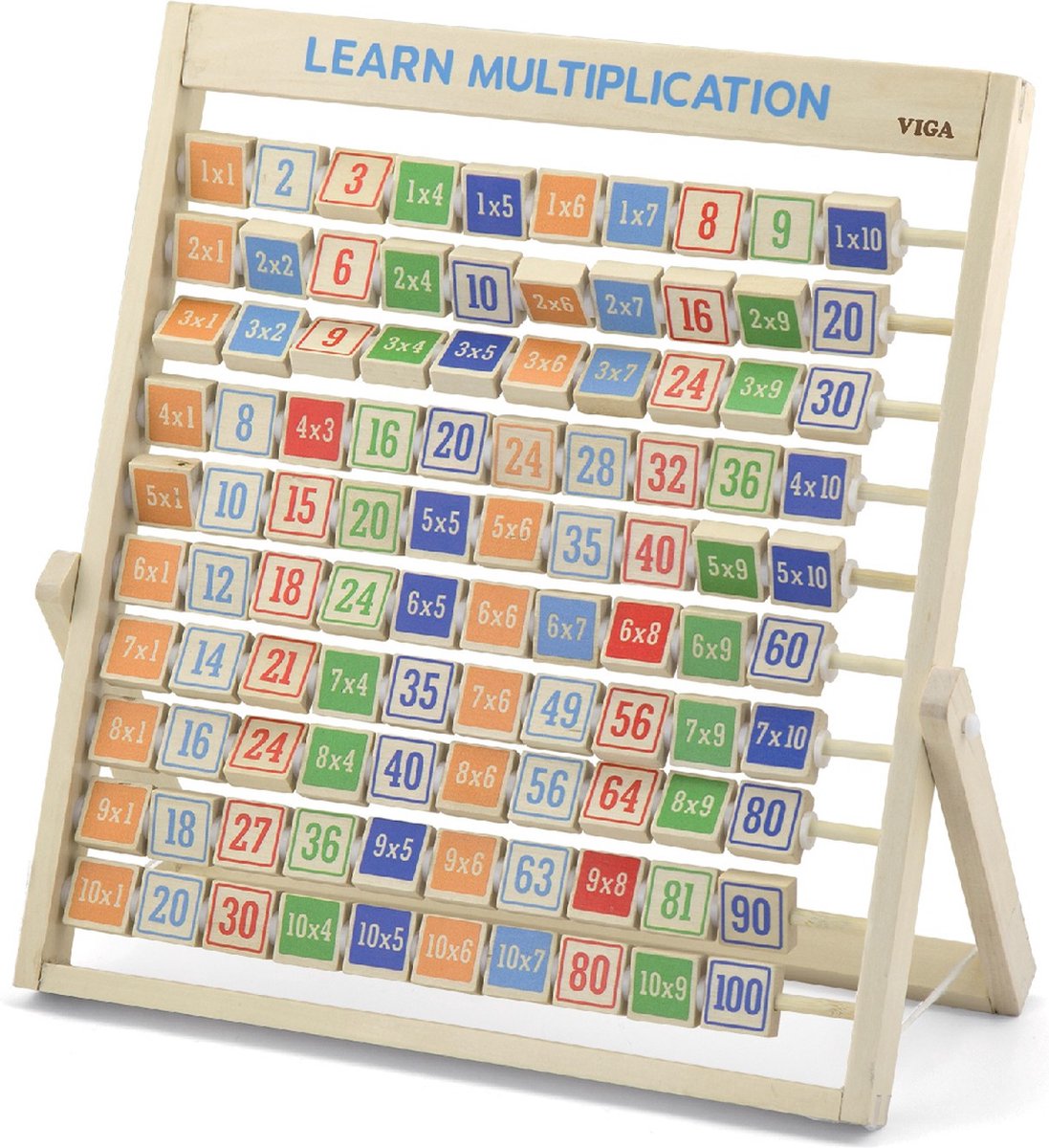 Vigatoys viga jouets tables d'apprentissage des mathématiques junior 32 x 36 cm bois