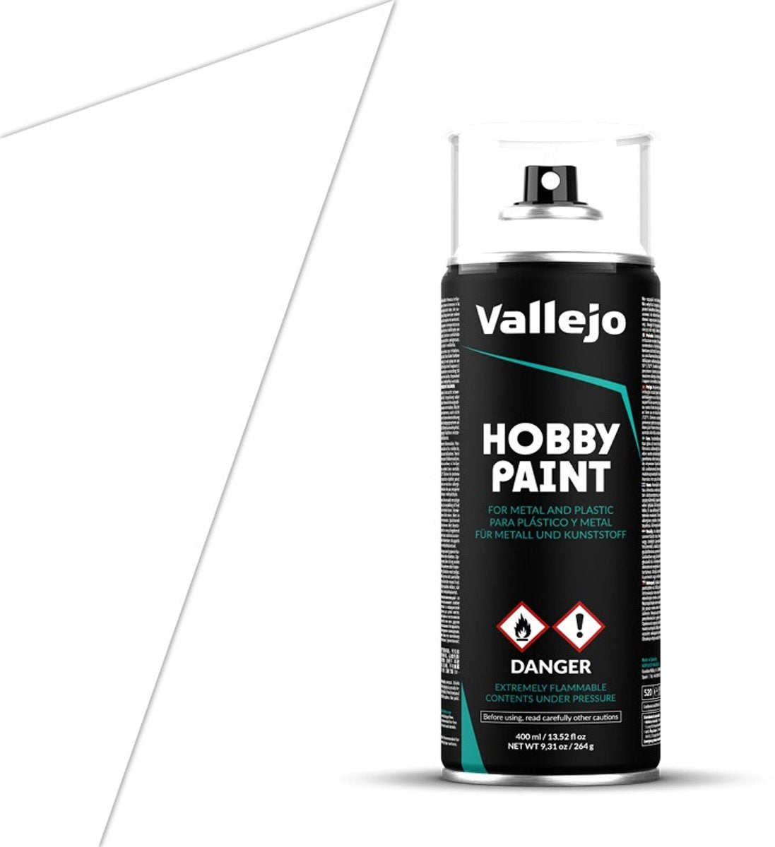 Peinture pour loisirs Vallejo - 28010 apprêt blanc - spray - peinture aérosol - 400 ml