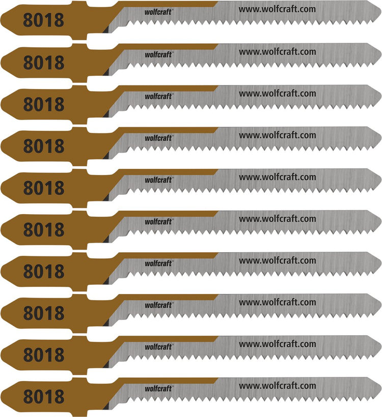 Wolfcraft - lames de scie sauteuse triplex - 10 pièces - 20 mm - coupe incurvée nette - tige en T - 8018100