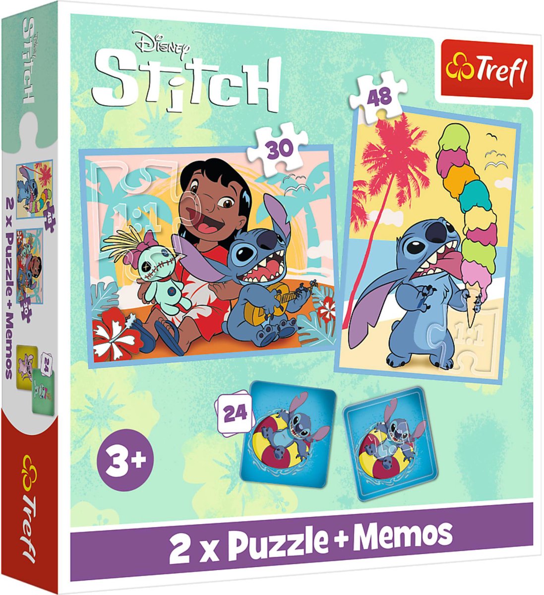 Puzzle Disney point 30 et 48 pièces et mémoire | 2 pièces