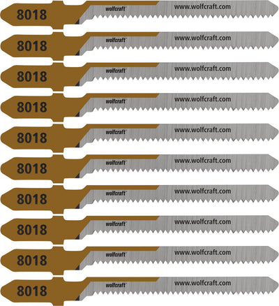 Wolfcraft - lames de scie sauteuse triplex - 10 pièces - 20 mm - coupe incurvée nette - tige en T - 8018100