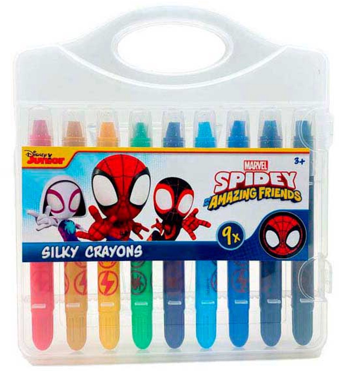 Crayons de couleur gel soyeux Disney Spidery - 9 pcs