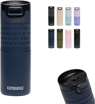 Kambukka etna grip tasse thermos 500 ml - tasse à café à emporter - double paroi avec couvercle 3en1 - facile à nettoyer - tasse à café étanche - tasse à thé - tasse de voyage - bleu