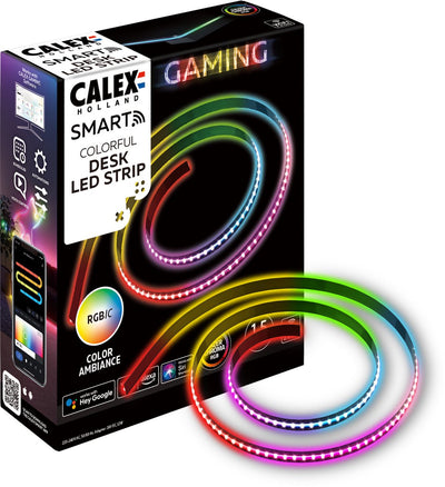 Bande LED gaming Calex pour bureau - compatible razer chroma - maison intelligente - synchronisation rgbic pour PC - 150cm