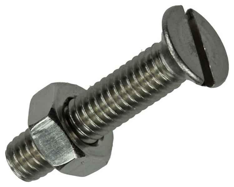 Mack 1019806 - vis à métal galvanisée. tête + écrou inox 12 pcs m4x20 | 10 pièces