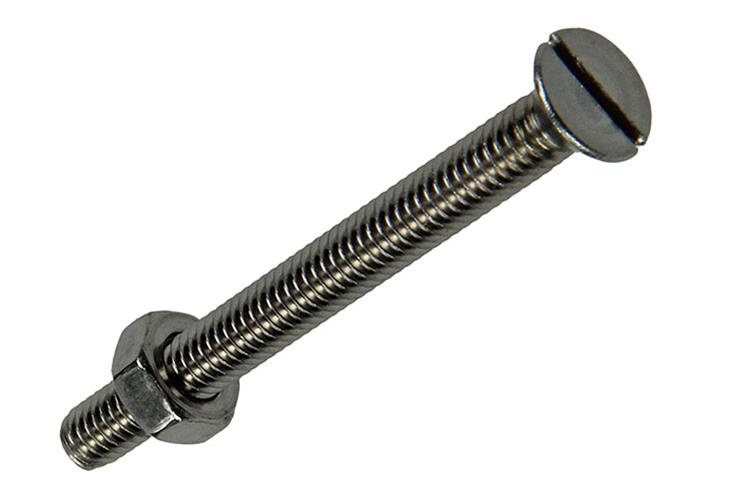 Mack 1019808 - vis à métal galvanisée. tête + écrou inox 8 pcs m4x40 | 10 pièces