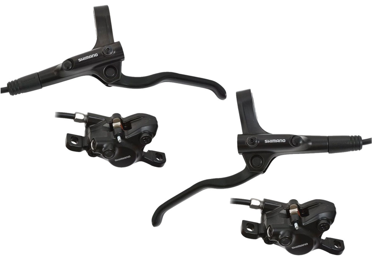 Kit de freins à disque hydrauliques Shimano MT200 avant et arrière - sans disque de frein - noir