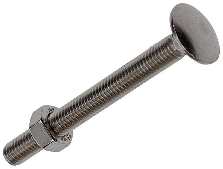 Mack 1019833 - boulon à bois + écrou acier inoxydable 1 pièce m8 x 80 mm | 10 pièces