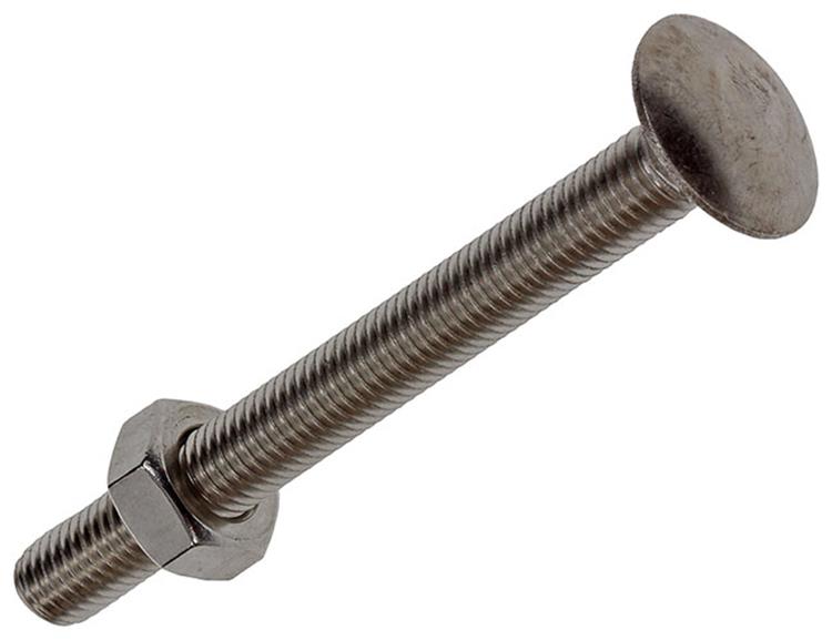Mack 1019834 - boulon à bois + écrou acier inoxydable 1 pièce m10 x 100 mm | 10 pièces