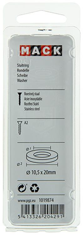 Mack 1019874 - rondelle inox a2 9 pcs m10 | 10 pièces