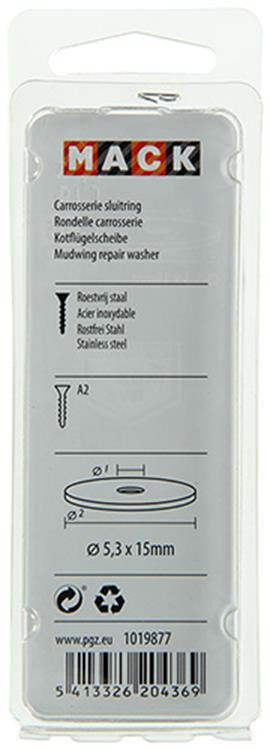 Mack 1019877 - rondelle de corps acier inoxydable a2 10 pcs 5,3x15 | 10 pièces