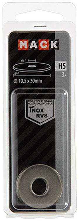 Mack 1019880 - rondelle de corps inox a2 3 pcs 10,5x30 | 10 pièces
