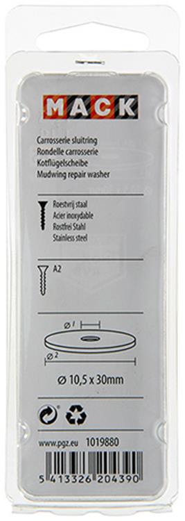 Mack 1019880 - rondelle de corps inox a2 3 pcs 10,5x30 | 10 pièces