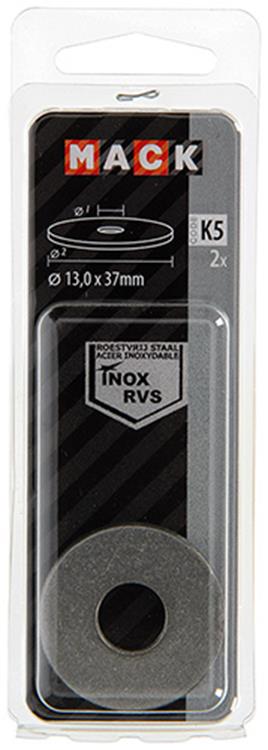 Mack 1019881 - rondelle de corps acier inoxydable a2 2 pcs 13.0x37 | 10 pièces