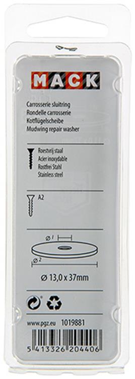Mack 1019881 - rondelle de corps acier inoxydable a2 2 pcs 13.0x37 | 10 pièces