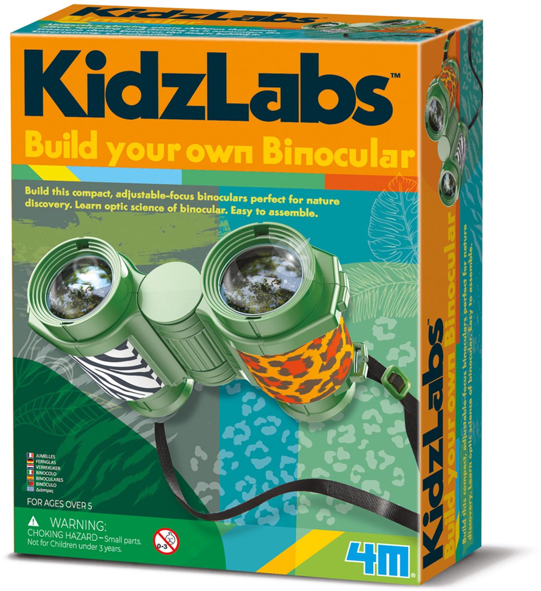 4m science et jeux - fabriquez vos propres jumelles - jouets d'extérieur - kidzlabs - 5+