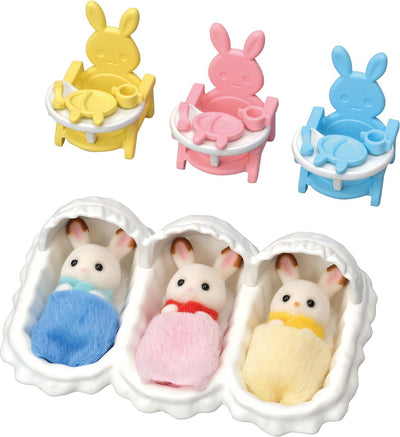 Sylvanian family 5532 ensemble de soins pour lapin en chocolat triplet