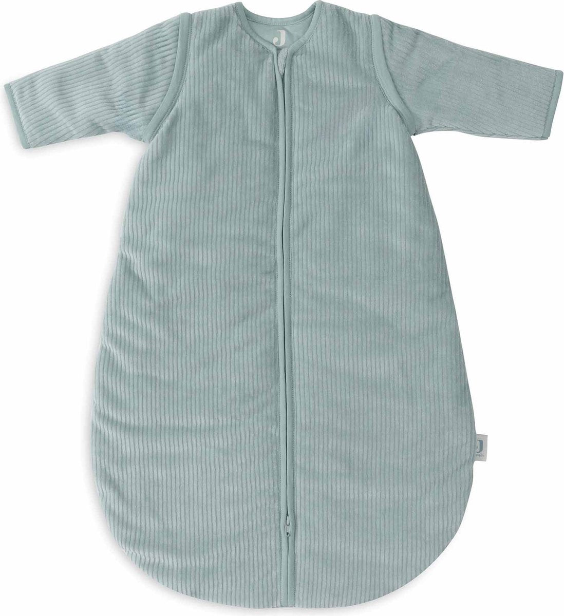 Jollein gigoteuse hiver avec manche zippée 70 cm - ronde - côtes vert d'eau - gigoteuse d'hiver