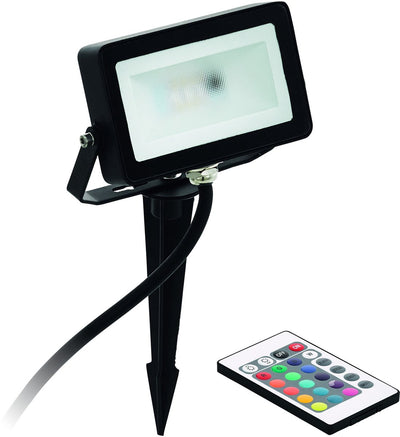 Spot à piquet extérieur Eglo faedo - couleur rgb - ip44 - noir