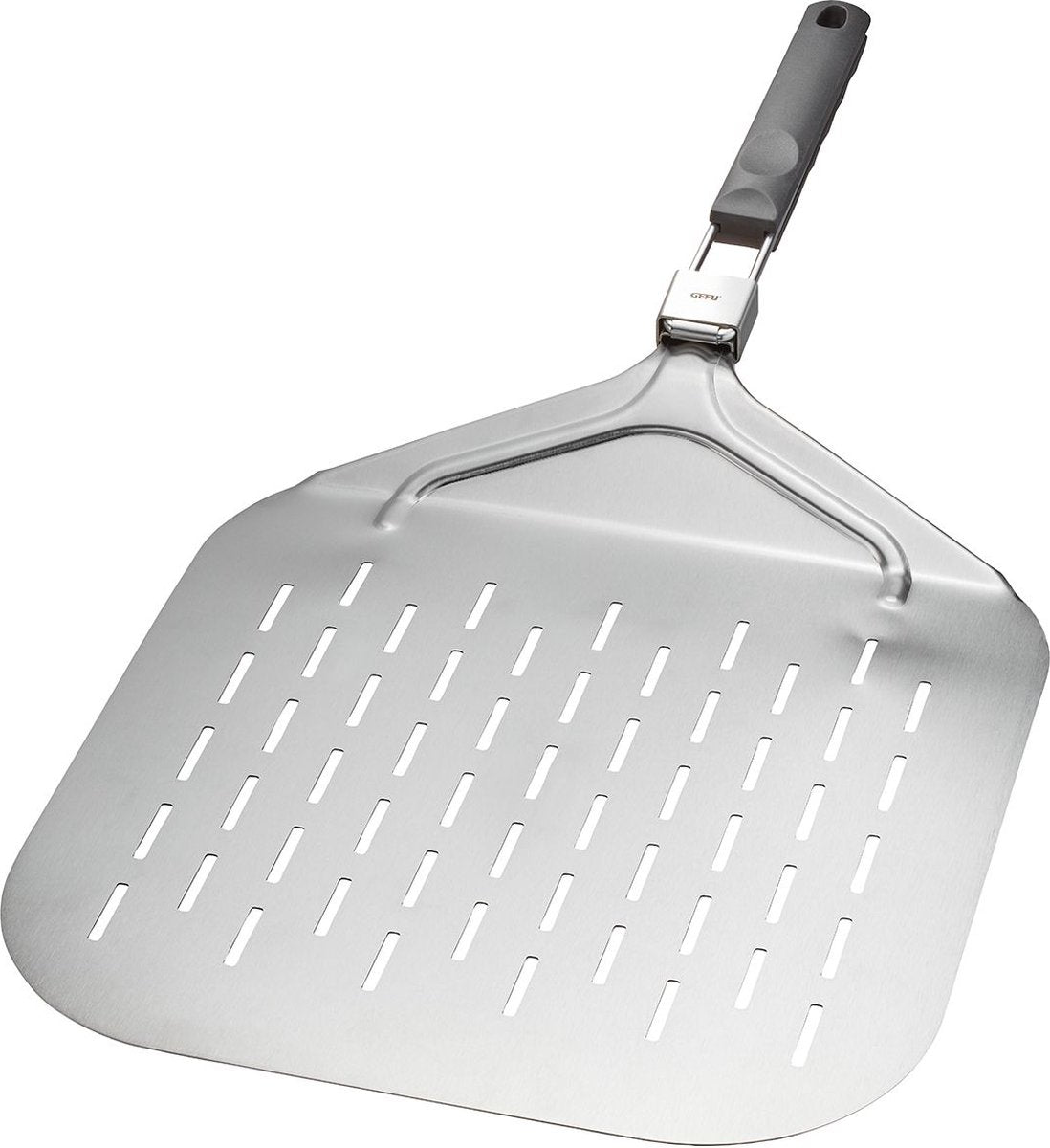 Pelle à pizza Gefu slide – 32 x 32 cm – manche pliable – acier inoxydable