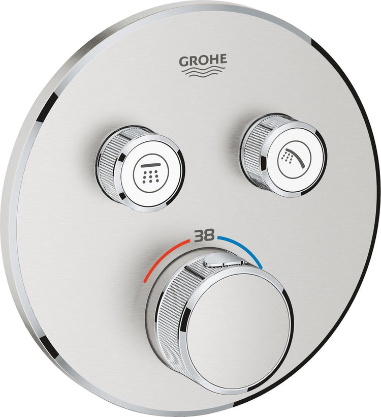 Robinet de douche thermostatique Grohe grohtherm smartcontrol - à encastrer - avec inverseur - acier inoxydable (supersteel)