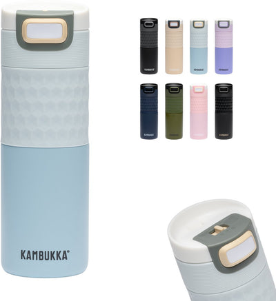 Kambukka Etna Grip Tasse Thermos 500 ML - Facile à Nettoyer - Tasse à café étanche - Bleu Breezy