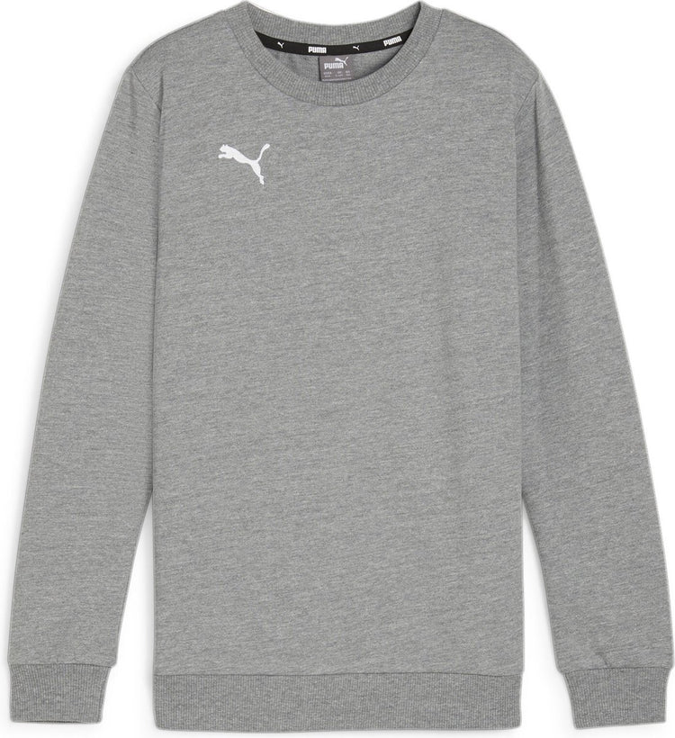 Puma teamgoal casuals ras du cou sweat jr pull de sport pour garçons - gris moyen chiné-blanc