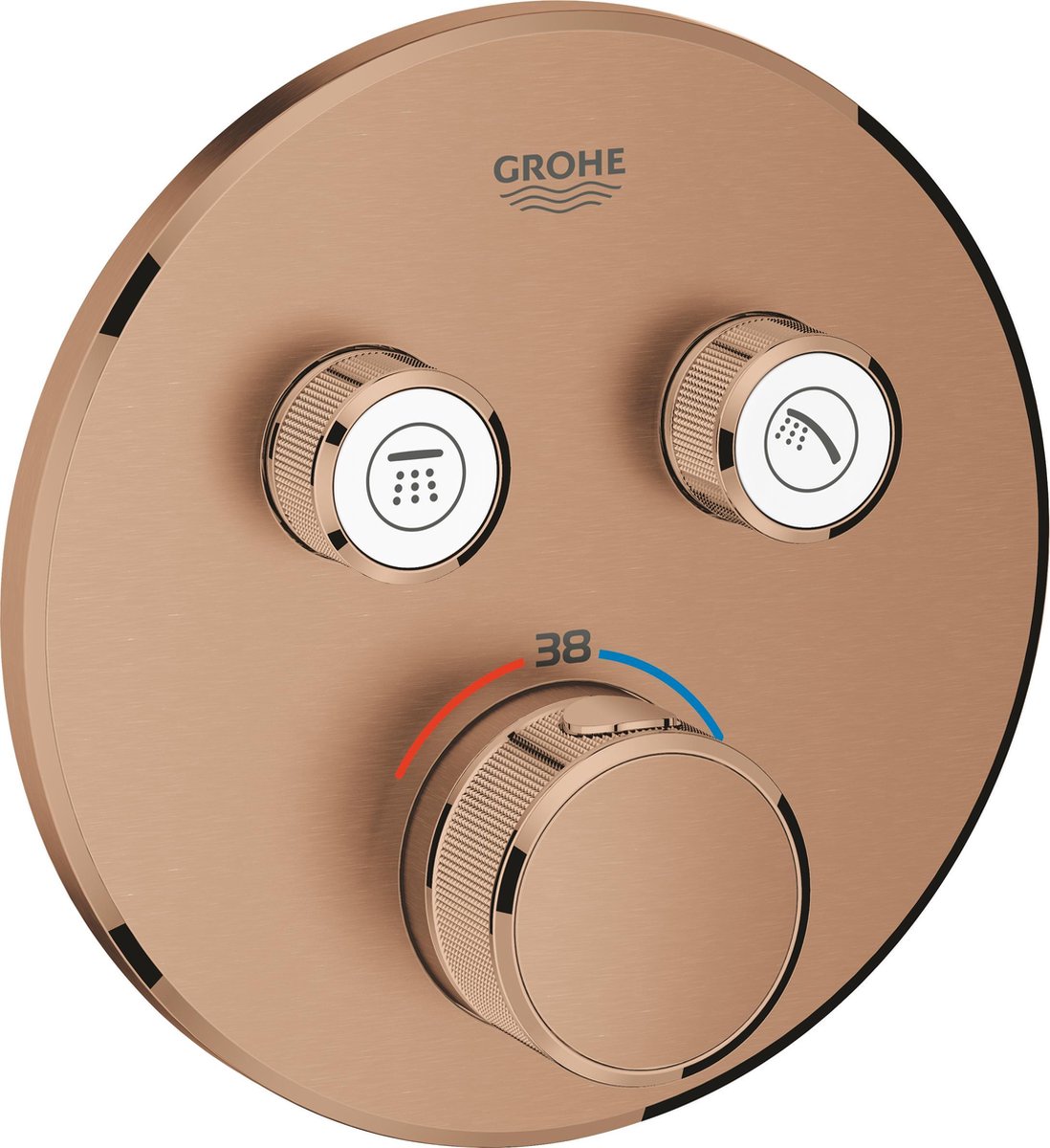 Grohe thermostat de douche encastrable grohtherm smartcontrol - 2 boutons - coucher de soleil chaud brossé (bronze mat) - 29119dl0