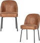 Chaises de salle à manger Woood vogue - cuir - cognac - lot de 2