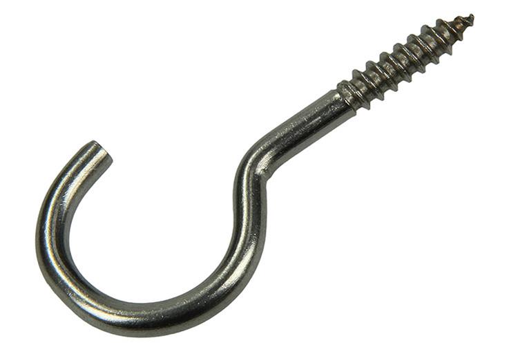 Mack 1019898 - crochet à vis acier inoxydable 2 pcs 5,0x40 mm | 10 pièces