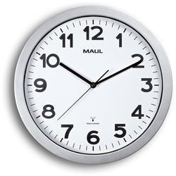 Horloge murale radiocommandée maul maulstep 350 mm argent, blanc