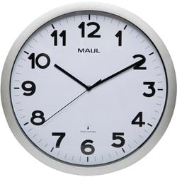 Horloge murale radiocommandée maul maulstep 400 mm argent, blanc