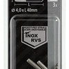 Mack 1019900 - vis à pouce en acier inoxydable 3 pcs 4,0x40 mm | 10 pièces