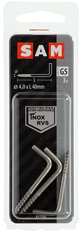 Mack 1019900 - vis à pouce en acier inoxydable 3 pcs 4,0x40 mm | 10 pièces